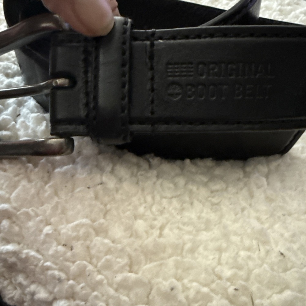 Timberland Men's Black Genuine Boot Leather Belt 38" Pre Owned